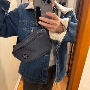 Japangles Charcoal Chambray Belt Bag Crossbody Fanny Pack